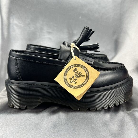 Dr. Martens V Adrian Quad Mono Shoes Black Platform W 7 / M 6 EU 38 Vegan 90s - Picture 3 of 16